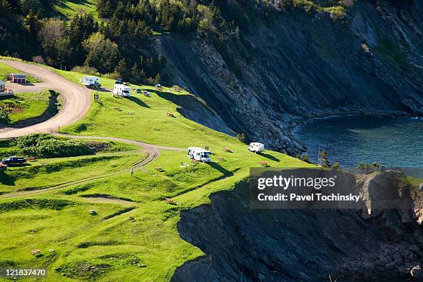 cliffs near meat cove village, near ingonish, cape breton, nova scotia, maritimes, canada - north cove stock pictures, royalty-free photos & images