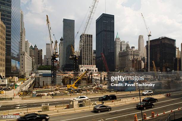 construction at ground zero, new york city, usa - pavel foundation 個照片及圖片檔