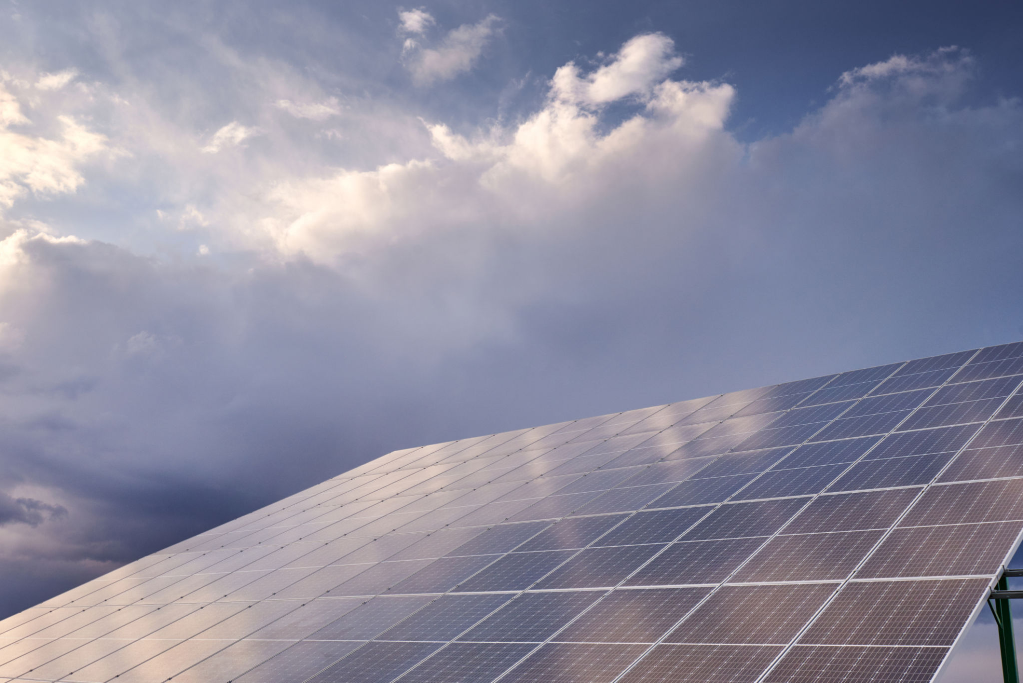 solar panels sunny day