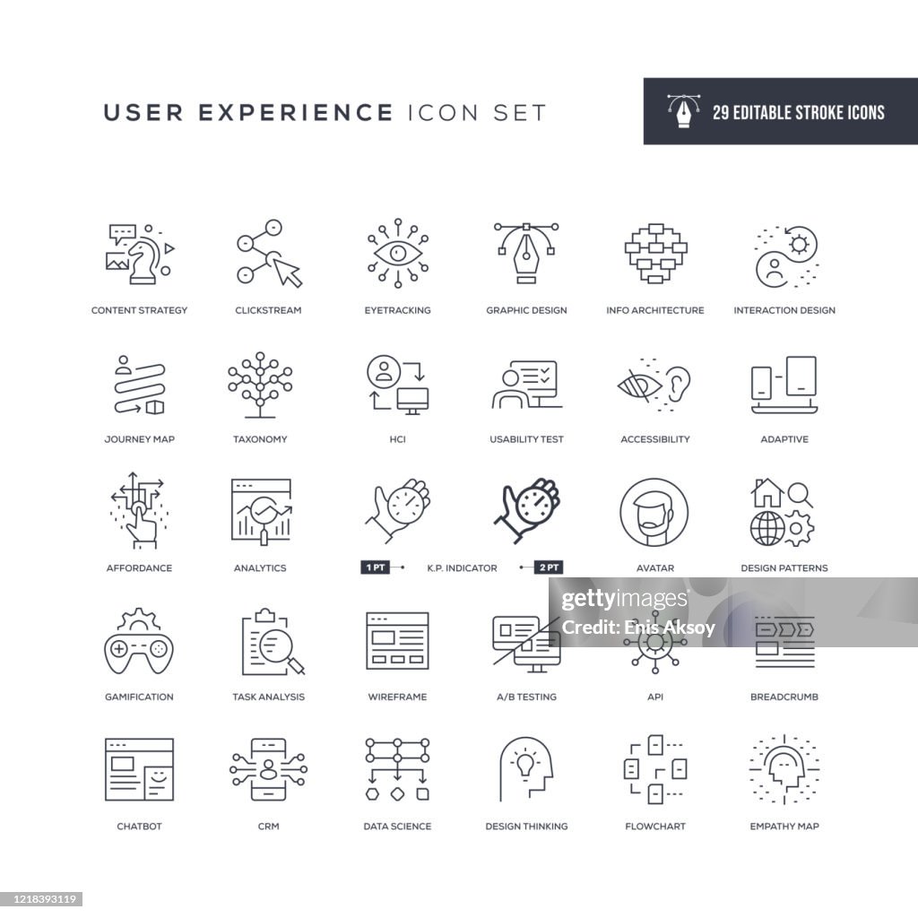 User Experience Editable Stroke Line Icons
