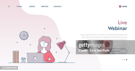 Live Webinar Web Page Concept with Editable Stroke Line Illustration. Live Webinar Web Page Concept with Editable Stroke Line Illustration.