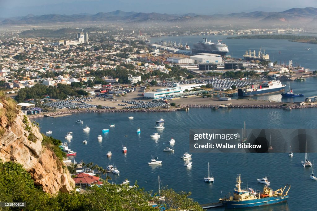 Port of Mazatlan view from Cerro del Creston Hill, Mexico