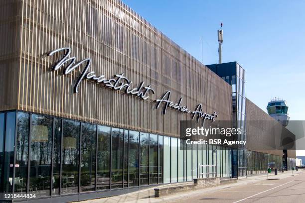 Maastricht Aachen Airport looks deserted amid the coronavirus outbreak on April 10, 2020 in Maastricht, Netherlands. Due to the current COVID-19...