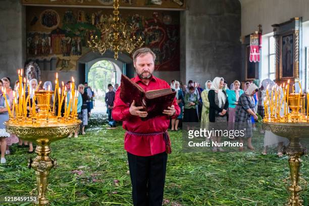 Lipovans celebrate Pentecost Sunday in Eastern Orthodox Church in Vylkove, Odessa Oblast, Ukraine, on June 7, 2020. Lipovans are Old Believers,...