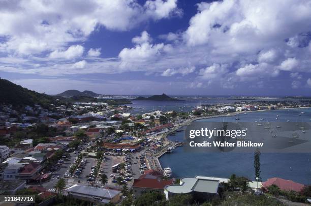 town from ft louis, marigot, st maarten - saint martin caraíbas imagens e fotografias de stock