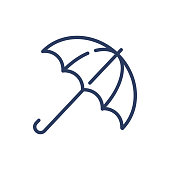 Umbrella outline thin line icon