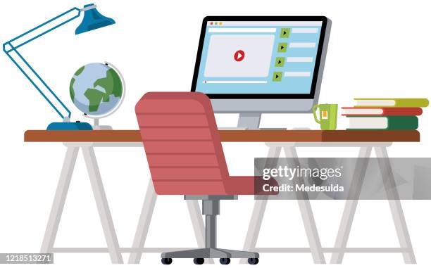 homeschooling home office - homework stock illustrations