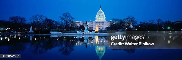 us capitol and christmas tree - capitol christmas tree stock pictures, royalty-free photos & images