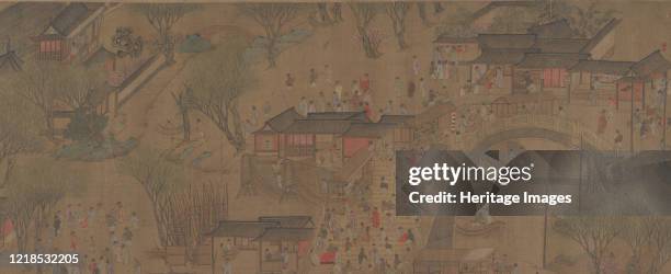 Going Upriver on the Qingming Festival. After Qiu Ying . Qing dynasty . Artist Unknown.