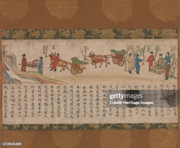 The Illustrated Sutra of Past and Present Karma , late 13th century. Prince Siddhartha travels to Mount Gaya and practices asceticism for six years....
