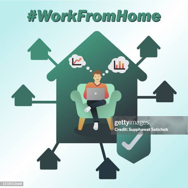 Vector Work@home 96 Working From Home Poster High Res Illustrations - Getty Images