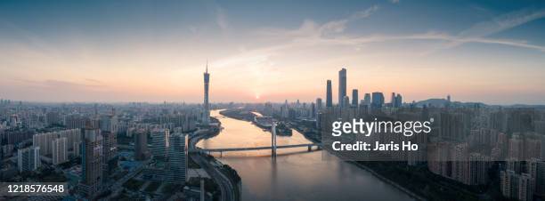 dusk scenery of cbd in guangzhou, south china. - guangzhou stock pictures, royalty-free photos & images