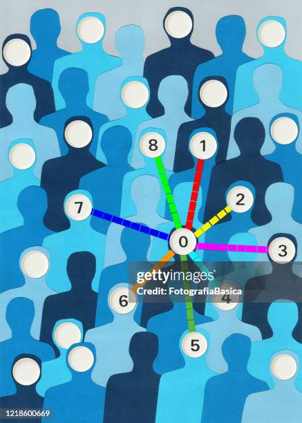 connected numbered men - first mate stock illustrations