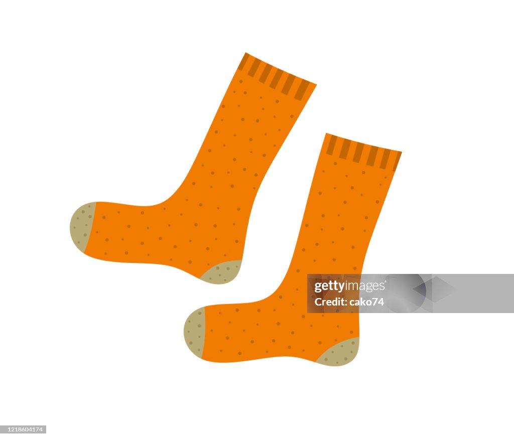 Orange socks cartoon illustration