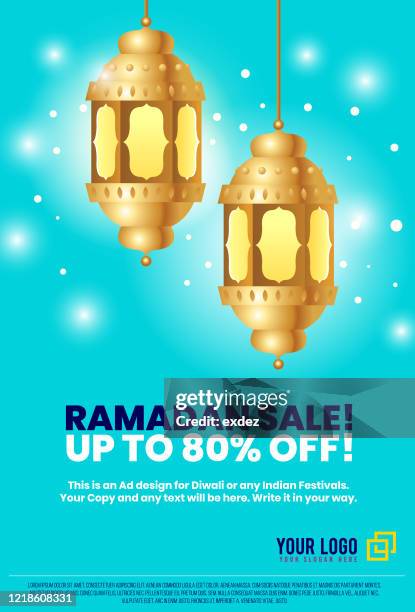 ramadan lantern ad design - ramadan lantern stock illustrations