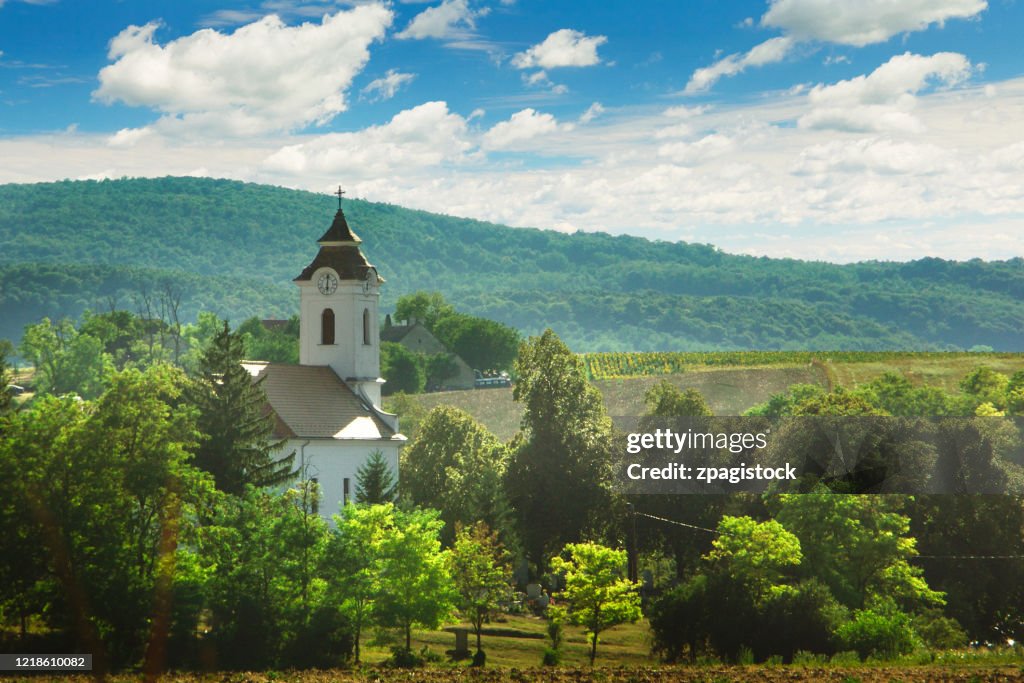 Catholic church in a small hungarian village