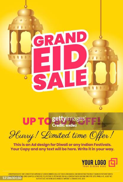 eid sale lantern design - ramadan lantern stock illustrations