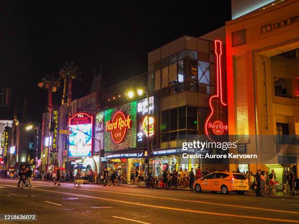 hard rock café on hollywood boulevard - hollywood california street stock pictures, royalty-free photos & images