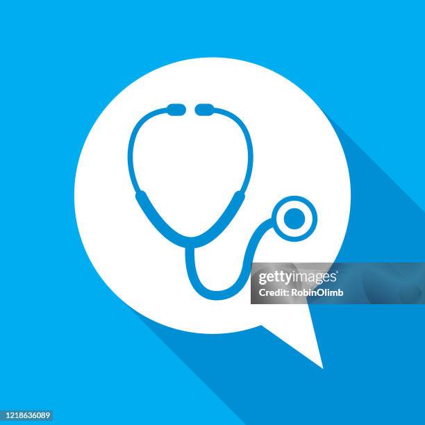 stethoscope speech bubble - doctor conversation stock illustrations