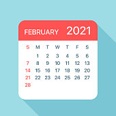 February 2021 Calendar Leaf - Vector Illustration