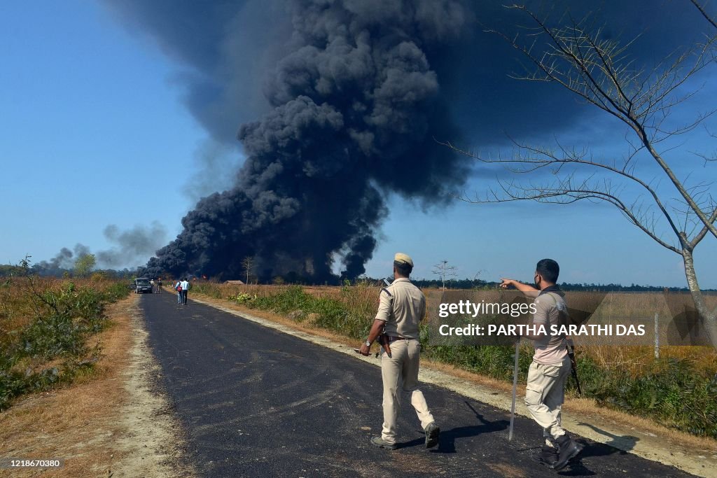 TOPSHOT-INDIA-ACCIDENT-OIL