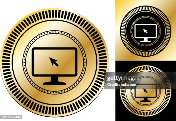 modern computer monitor icon - multiple computer screens white background stock illustrations