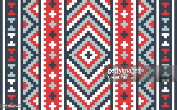 zig zag fabric pattern abstract background - native american culture pattern stock illustrations