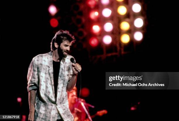 Singer and songwriter Kenny Loggins performs onstage in 1985 in Los Angeles, California.