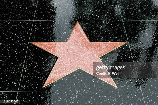 blank hollywood walk of fame star on a clean glossy surface - hollywood blvd stock pictures, royalty-free photos & images