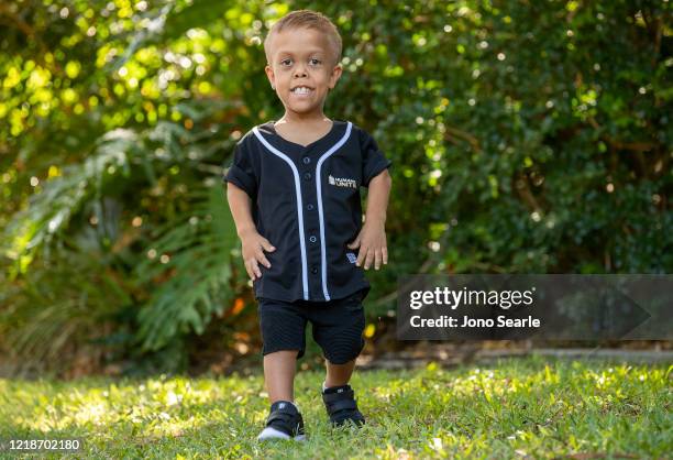 Quaden Bayles poses for a portrait on April 13, 2020 in Brisbane, Australia. 9-year-old Quaden Bayles, who born with achondroplasia dwarfism, is an...