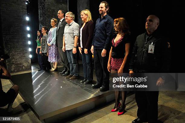 Mara Measor, Tobias Segal, Kate Blumberg, Michael Countryman, Simon Russell Beale, Mary McCann, Todd Weeks and Charlotte Parry at the curtain call...