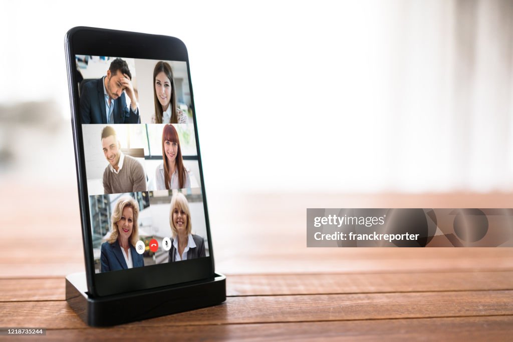 Video Call Using Phones Smartphone With A Video Calling High-Res Stock Photo - Getty Images
