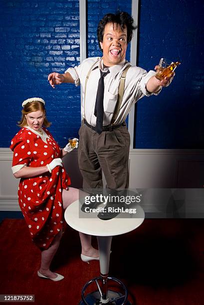 drunk at the office party - dwarf stock pictures, royalty-free photos & images