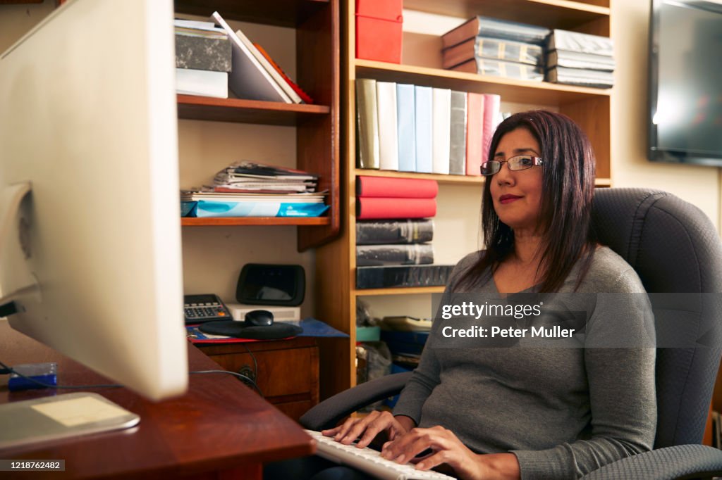 Woman Working On Computer At Home High-Res Stock Photo - Getty Images