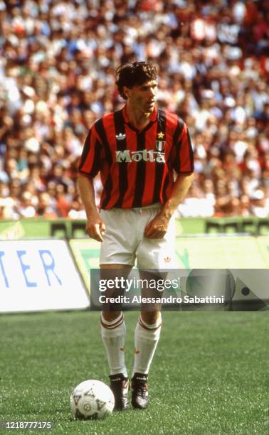 Marco Van Basten of AC Milan in action during the Serie A, Italy.
