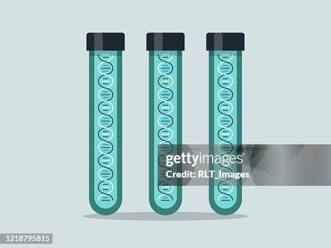 Illustration of laboratory test tubes containing DNA samples Illustration of laboratory test tubes containing DNA samples