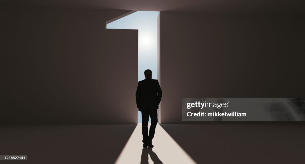 Man First Place Concept Of Man Reaching First Place In Life And Becoming The Best High ...