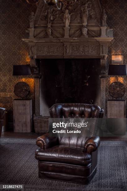 an elegant chair in a stately home living room - luxury mansion interior stock pictures, royalty-free photos & images