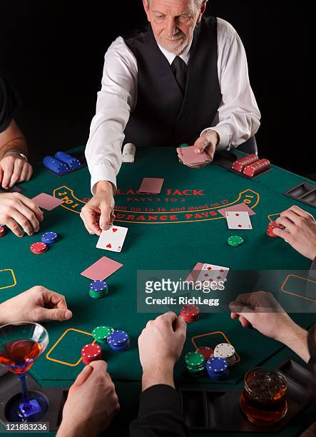blackjack dealer - blackjack stock pictures, royalty-free photos & images