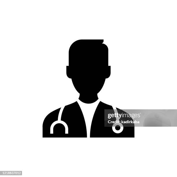 vector image of a flat, isolated icon doctor sign - surgeon stock illustrations