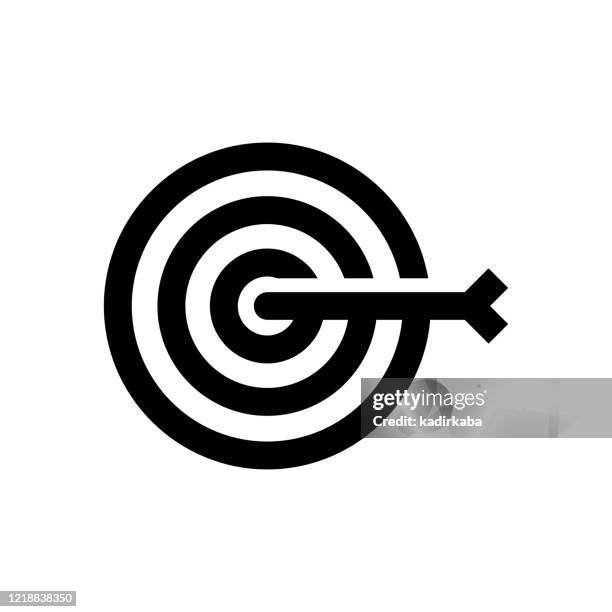 vector image of a flat, isolated icon goal sign - dart stock illustrations