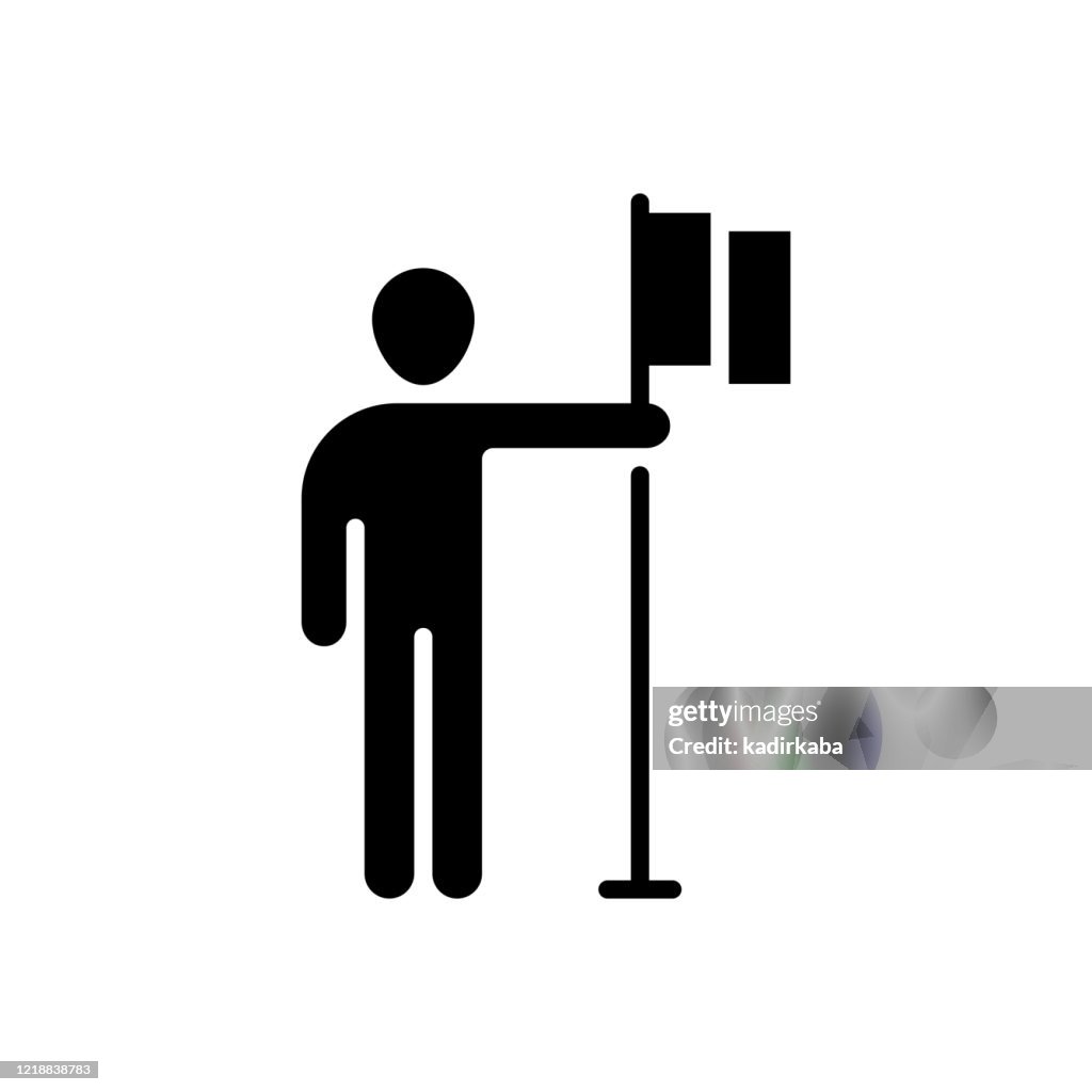 Vector image of a flat, isolated icon leader sign