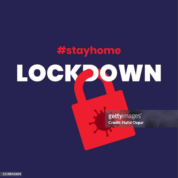 lockdown social distancing covid-19 corona virus flat minimalist vector illustration - lockdown stock illustrations
