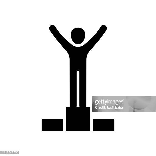 vector image of a flat, isolated icon winner sign - winners podium icon stock illustrations