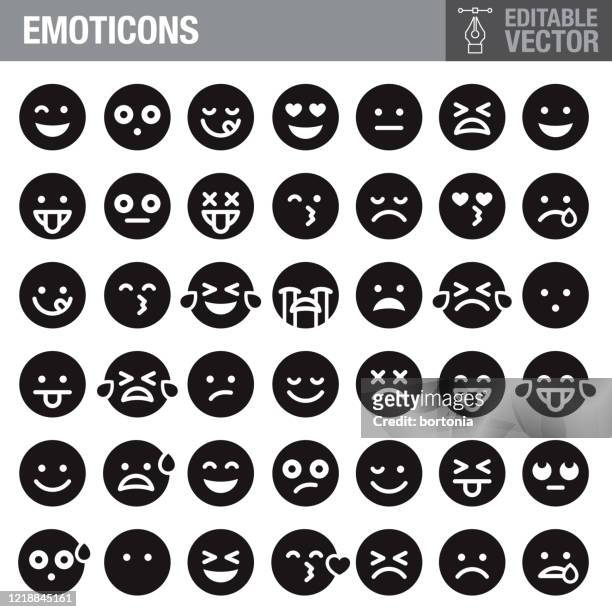 emoticons schwarz glyph enicon set - stick out tongue emoji stock-grafiken, -clipart, -cartoons und -symbole