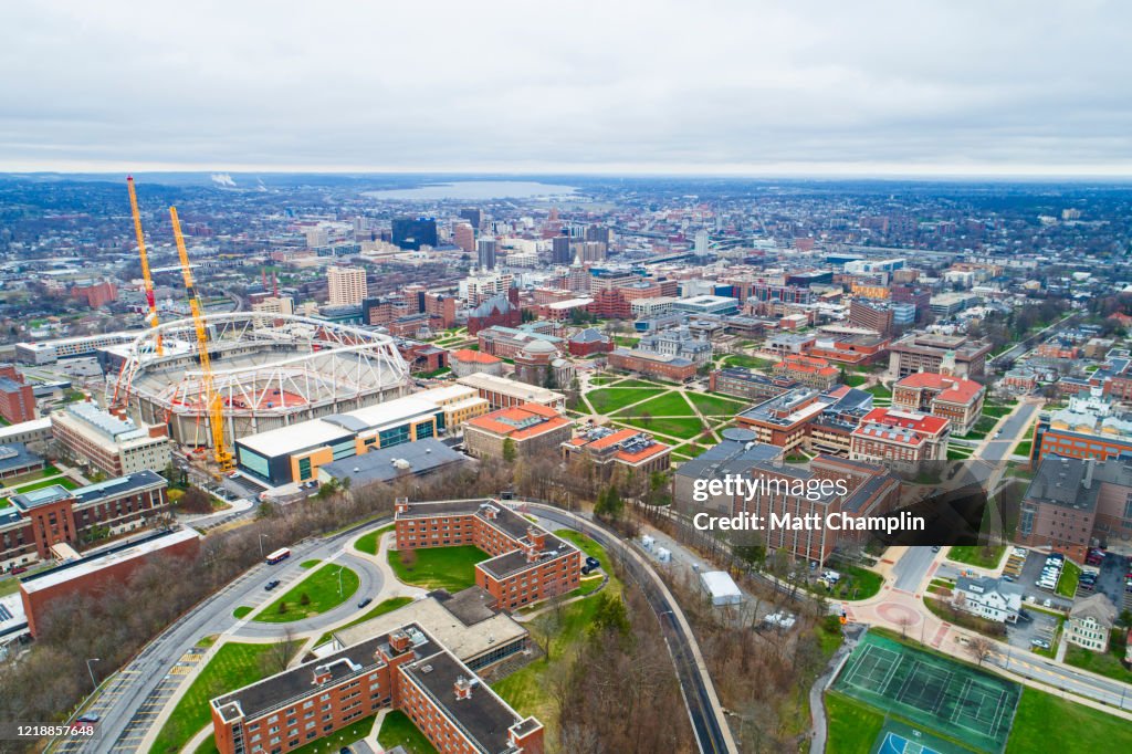 Aerial of City and University of Syracuse, New York