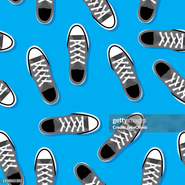 sneakers pattern - pair stock illustrations