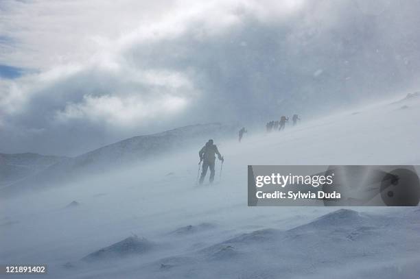 blizzard view  of mt hasan - blizzard stock pictures, royalty-free photos & images