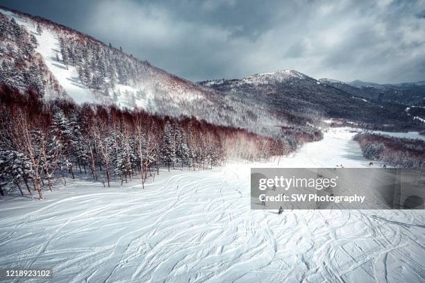 winter ski sport in hoshino resorts tomamu, hokkaido, japan - sapporo stock pictures, royalty-free photos & images