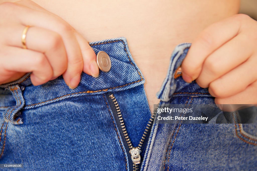 Unable to do up jeans